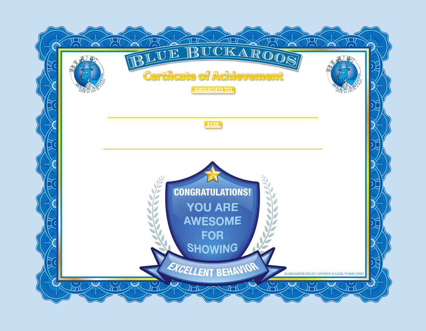 Certificate of Achievement (Set of 10)
